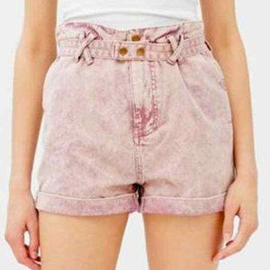 [SOLD] Bdg Paperbag Cora High-Waisted Baggy Acid Wash Faded Pink Shorts